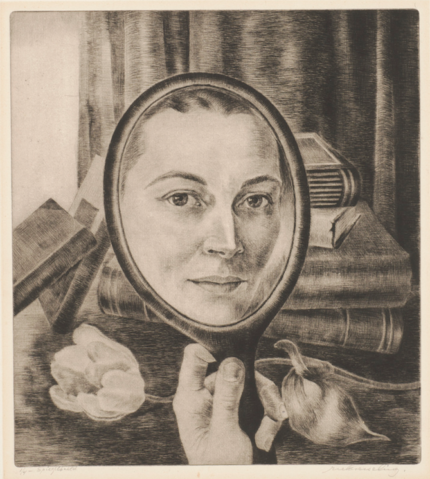 Riek Wesseling, Spiegelbeeld met Tulp, 1947